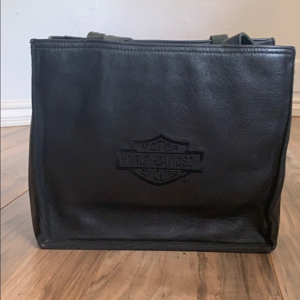 Harley Davidson leather side bag - medium sized
